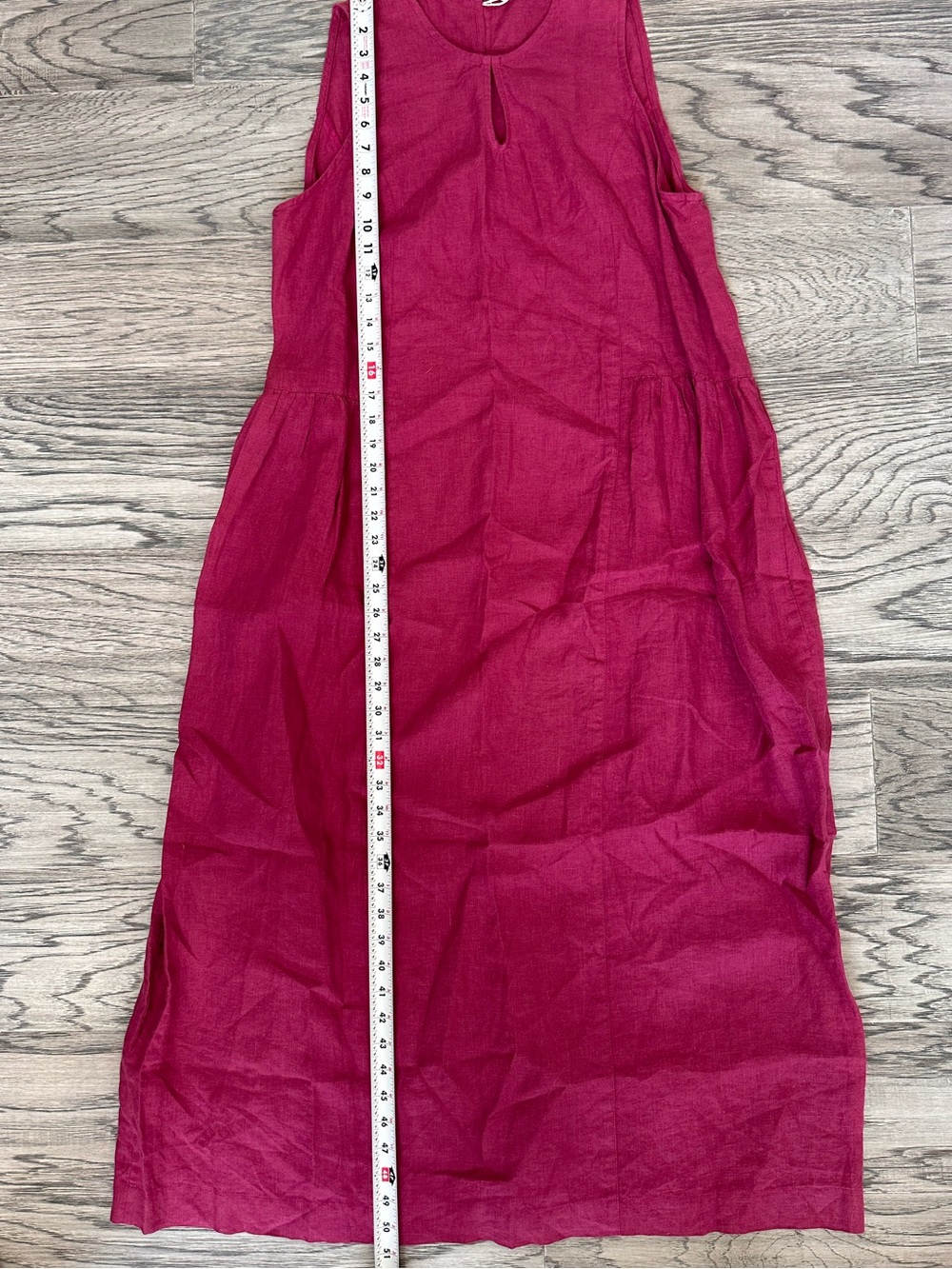 Sleeveless Linen-Blend Maxi Dress in Raspberry Pink